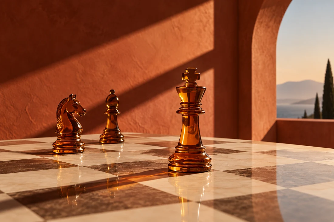 Conceptual still life representing strategy